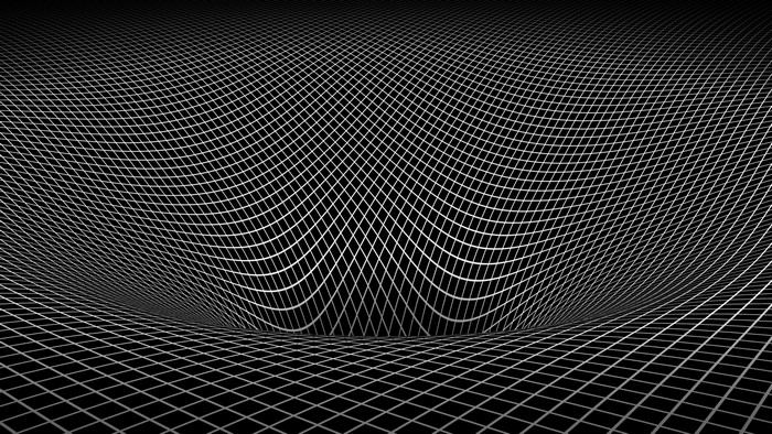 Abstract grid warping into a black hole