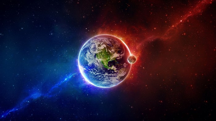4K Earth and Moon in Space