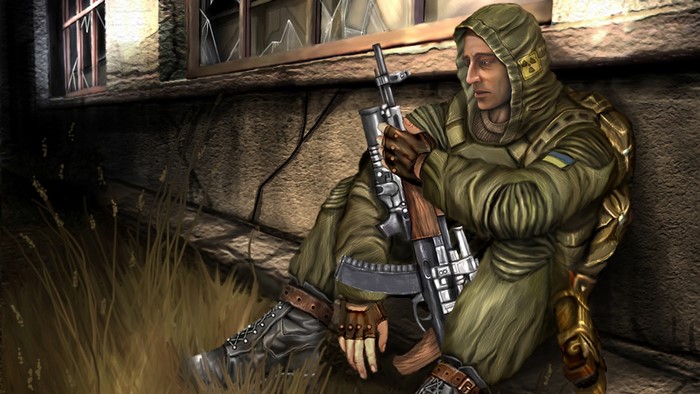 Man in S.T.A.L.K.E.R. gear with rifle