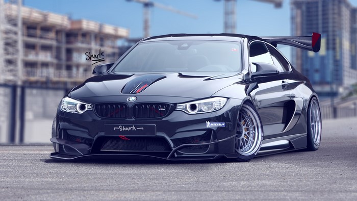 4K BMW M4 with a large rear spoiler