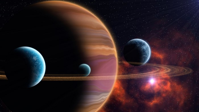Planets and rings in outer space