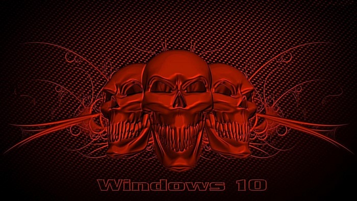 Windows 10 Red Skulls Wallpaper
