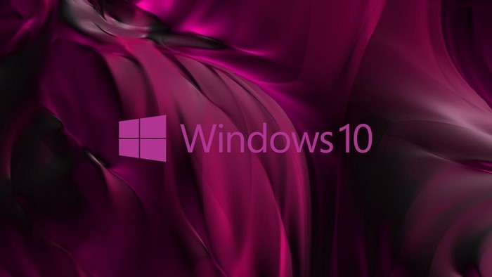 Windows 10 Logo on Abstract Magenta Background