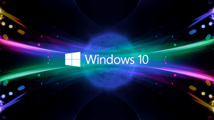 Windows 10 Logo with Abstract Colorful Background