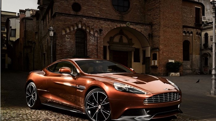 Aston Martin Vanquish in Italian Town Square