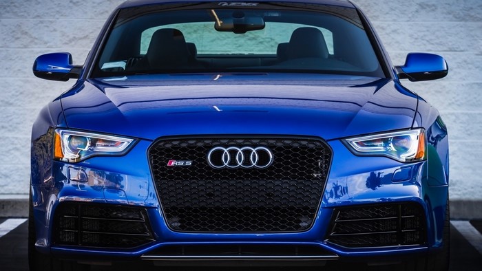 Blue Audi RS 5 Front View