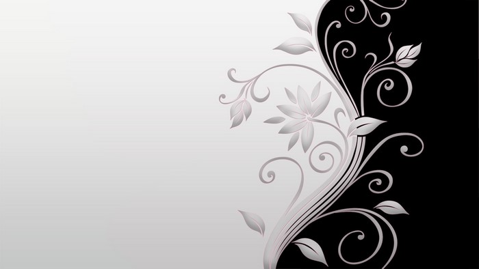 Black and White Floral Design