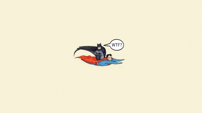 Batman rides on Superman's back