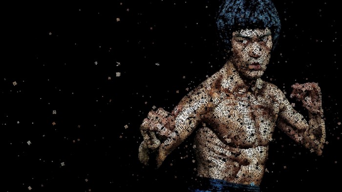 Bruce Lee made of Chinese characters