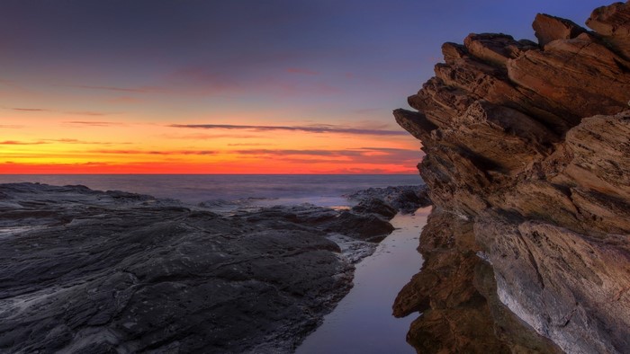Rocky Coastline at Sunset