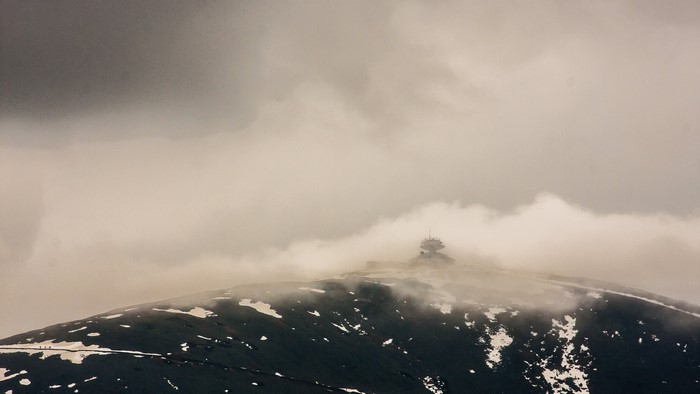 4K Cloudy Mountain with Observatory