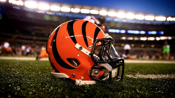 Cincinnati Bengals American Football Helmet on Field