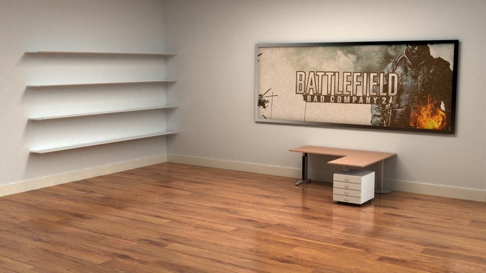Battlefield Bad Company 2 Wall Art with Shelves