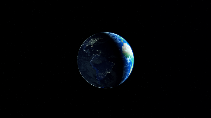 Earth from space showing day and night sides