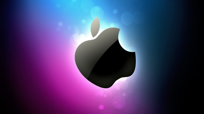 Apple Logo on Gradient Background