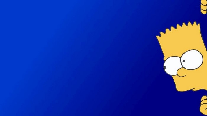 Bart Simpson on Blue