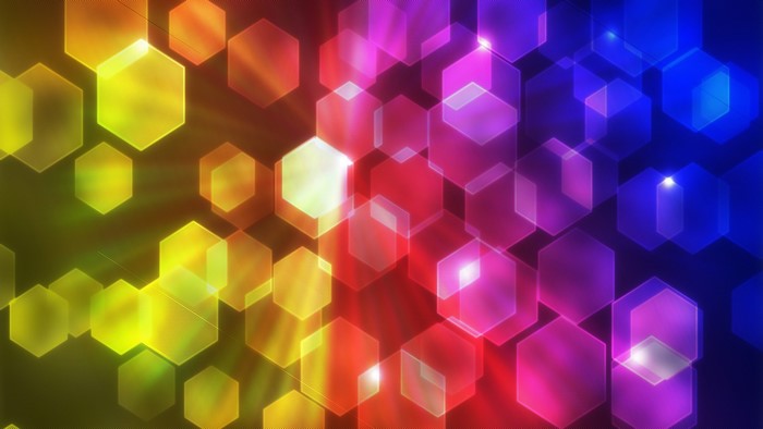 Colorful Hexagonal Bokeh Lights