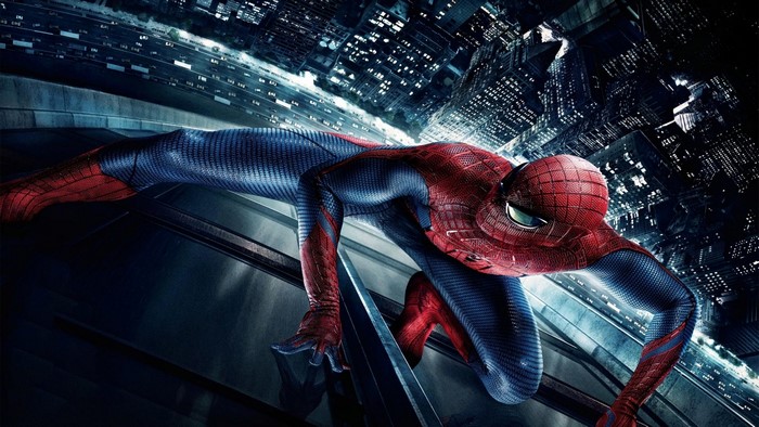 Spider-Man on a building overlooking a city