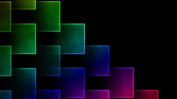 Colorful light blocks on black background