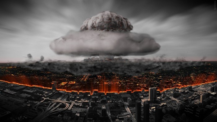 Atomic Bomb Blast Over City