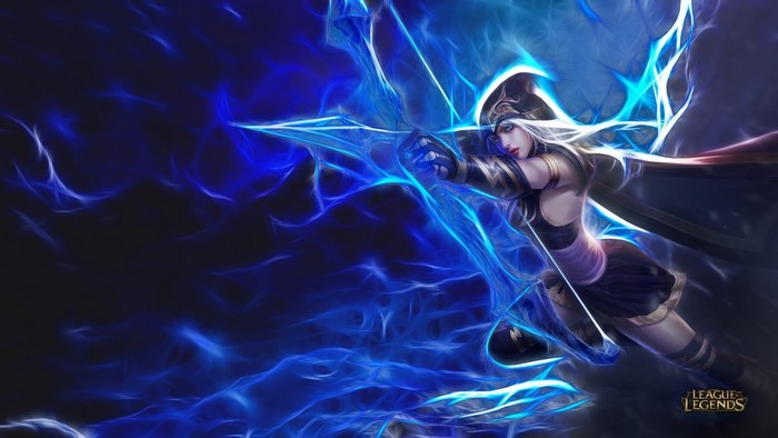 Ashe from League of Legends with blue energy
