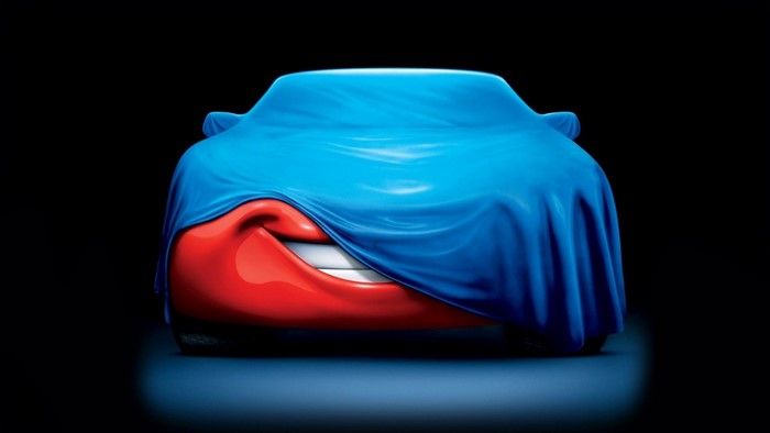 Lightning McQueen Covered by Blue Cloth