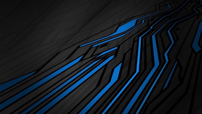 Abstract black and blue tech lines
