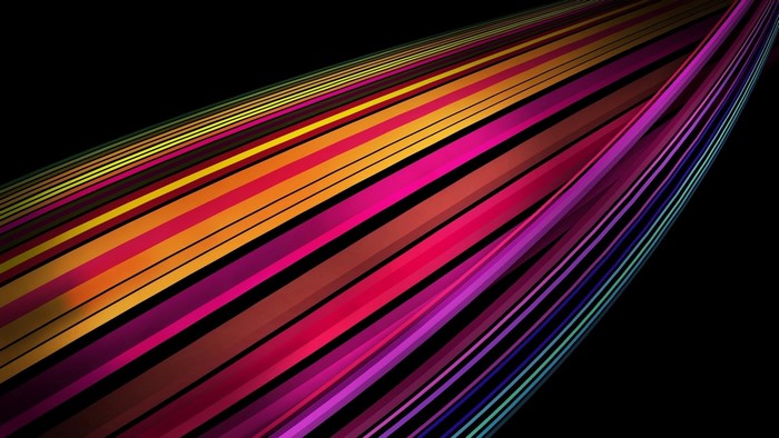 Colorful Abstract Lines on Black Background