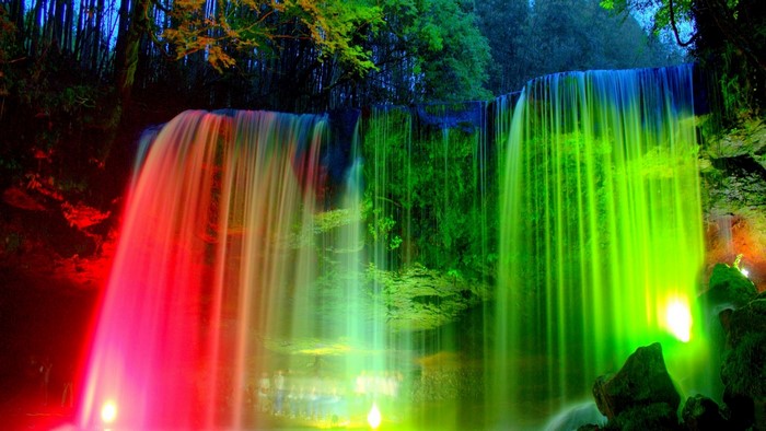 Colorful Light Waterfall