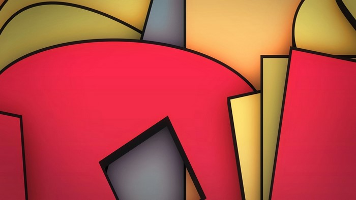 Abstract geometric shapes with bold outlines