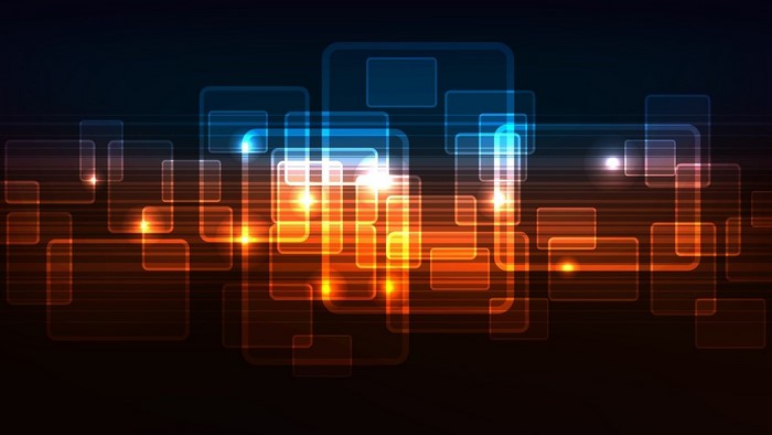 Abstract Digital Light Pattern with Squares