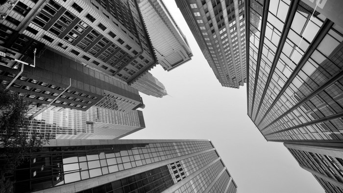 Black and White City Buildings
