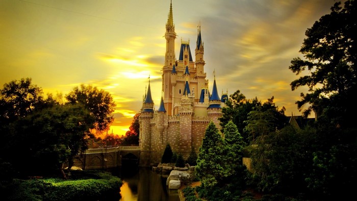 Cinderella Castle at sunset
