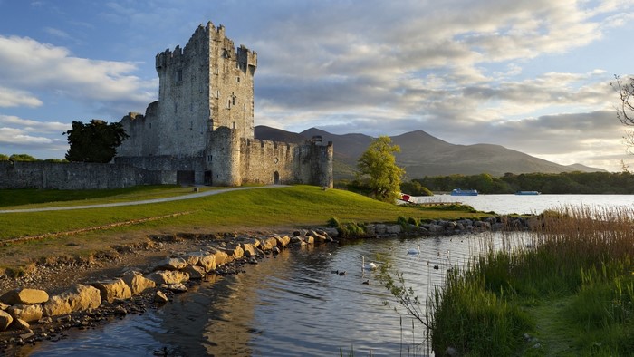 Ross Castle on a Lake in Ireland