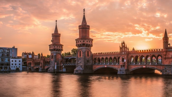 Oberbaum Bridge at Sunrise in Berlin