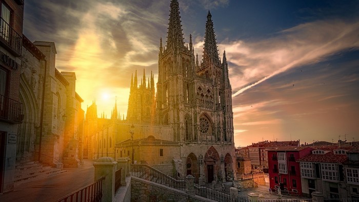 Burgos Cathedral, Spain at Sunset