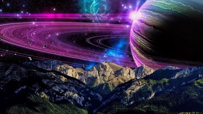Rings of Saturn in Space