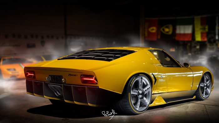 Yellow 1967 Lamborghini Miura SVR