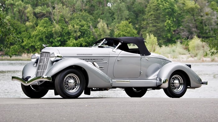 Silver Auburn Speedster Convertible