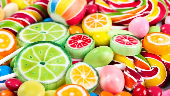 Assortment of Colorful Candies and Lollipops