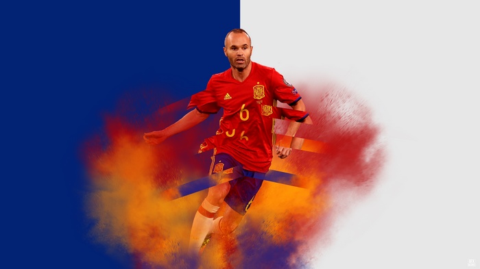 Andres Iniesta in Spain football kit