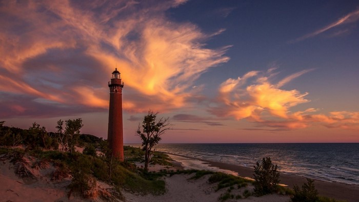 Little Sable Point Lighthouse at sunset