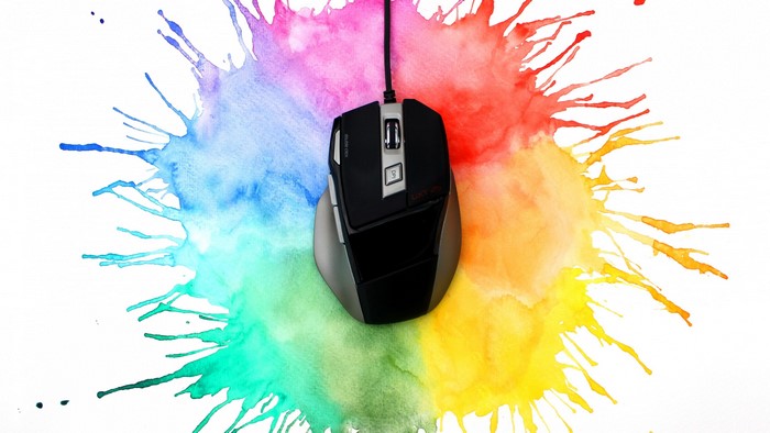4K Mouse on Watercolor Splatter Art