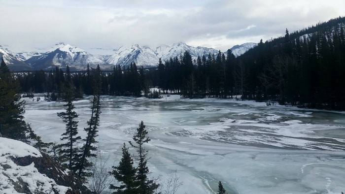 Bow River Banff National Park in Winter