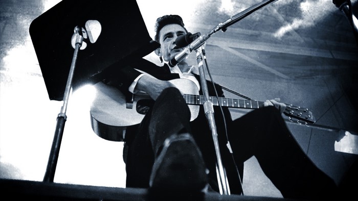 Johnny Cash performing at Folsom Prison