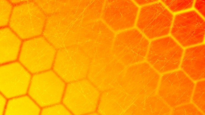Orange and yellow honeycomb abstract texture