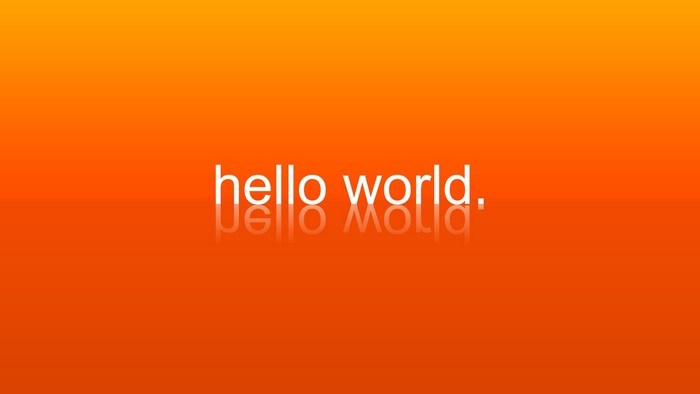 Hello World text on orange gradient