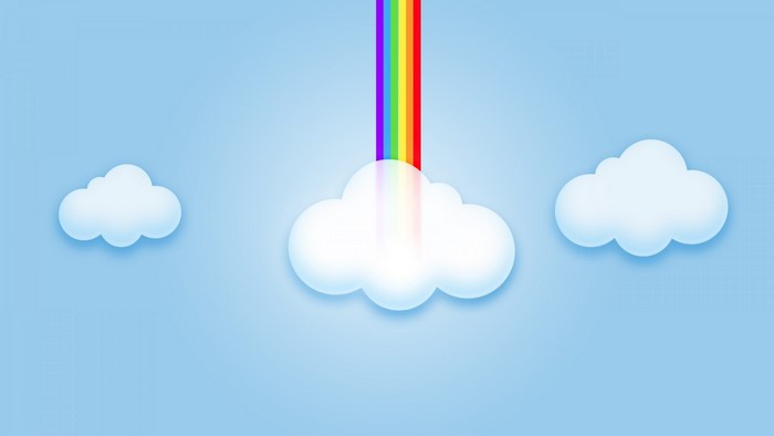 Rainbow coming out of a cloud