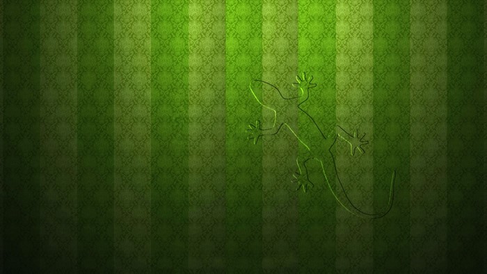 Lizard on a green patterned background