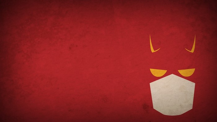 Minimalist Daredevil Mask on Red Background